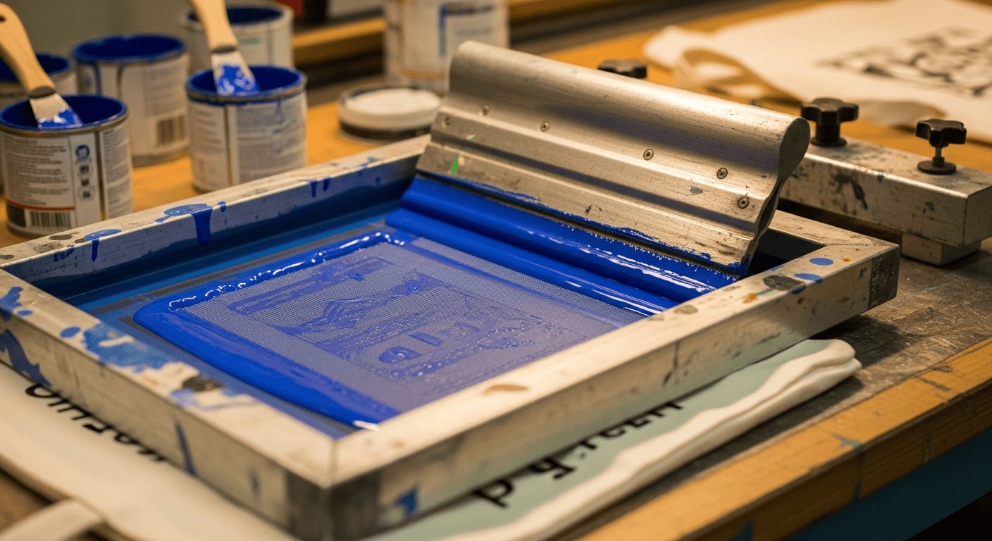 Siebdruck auf einer Baumwolltasche