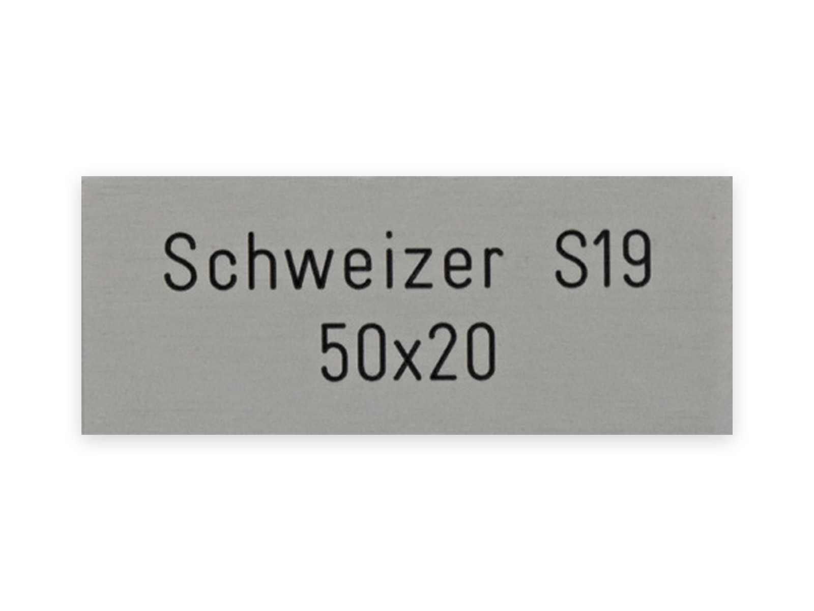 SCHWEIZER S19 50 x 20 mm, silber, ohne Gravofoil