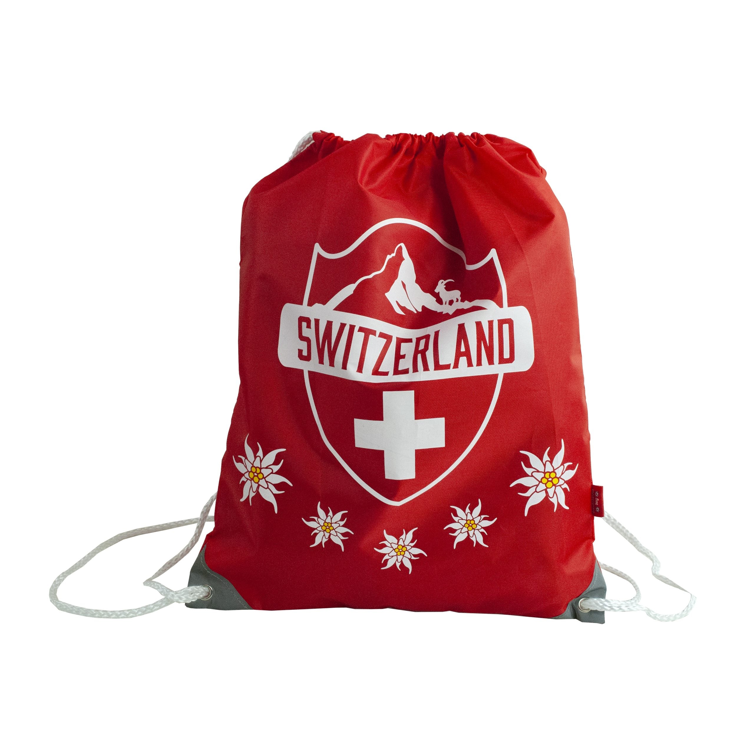 Swiss Ethno Turnbeutel mit Sicherheits Reflektoren