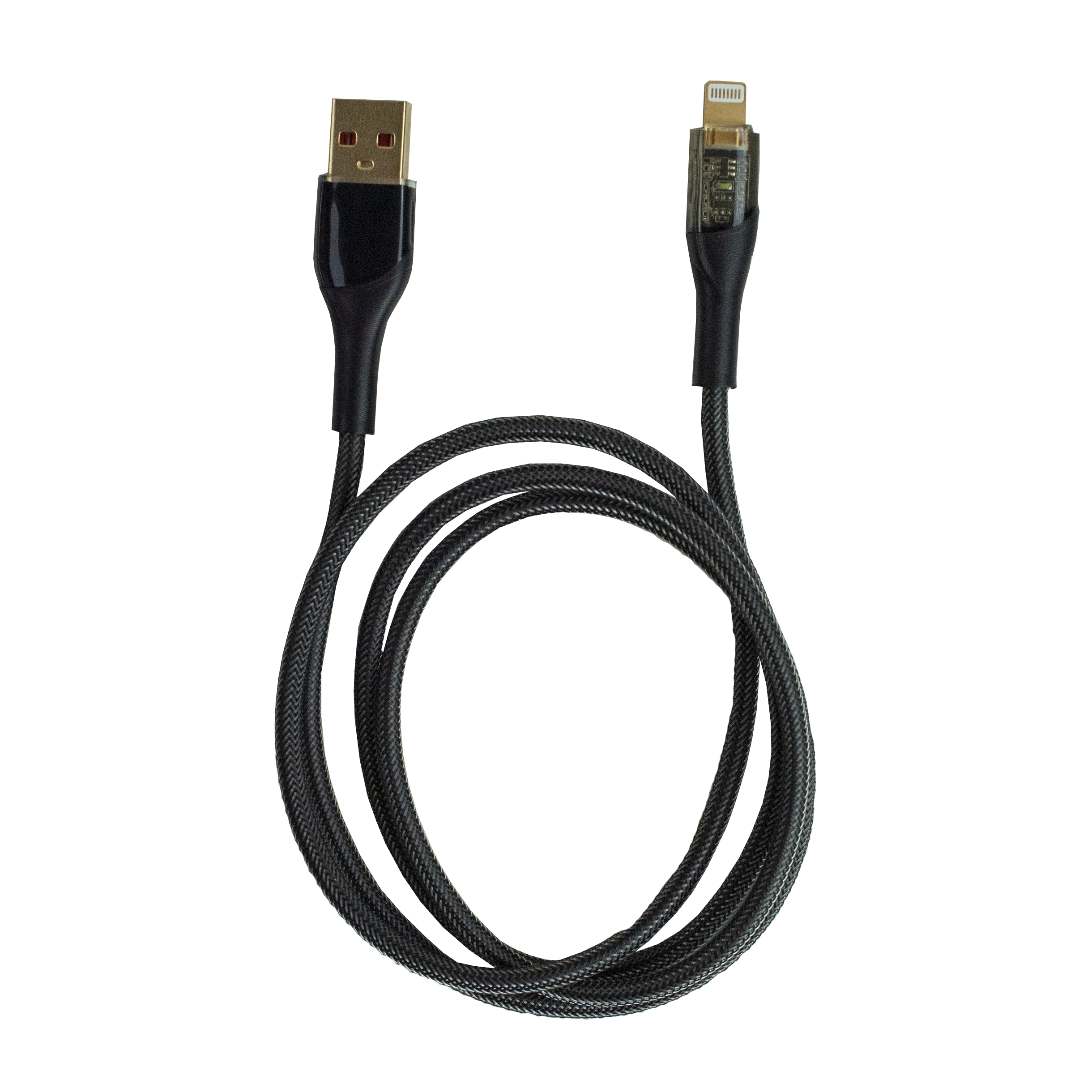 Lightning Ladekabel 1m Schwarz – USB-A Fast Charging geflochten