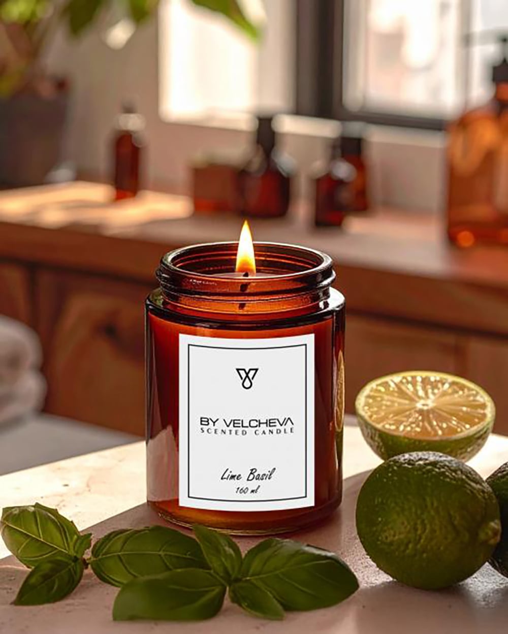 BY VELCHEVA Duftkerzen - Lime Basil 160 ml