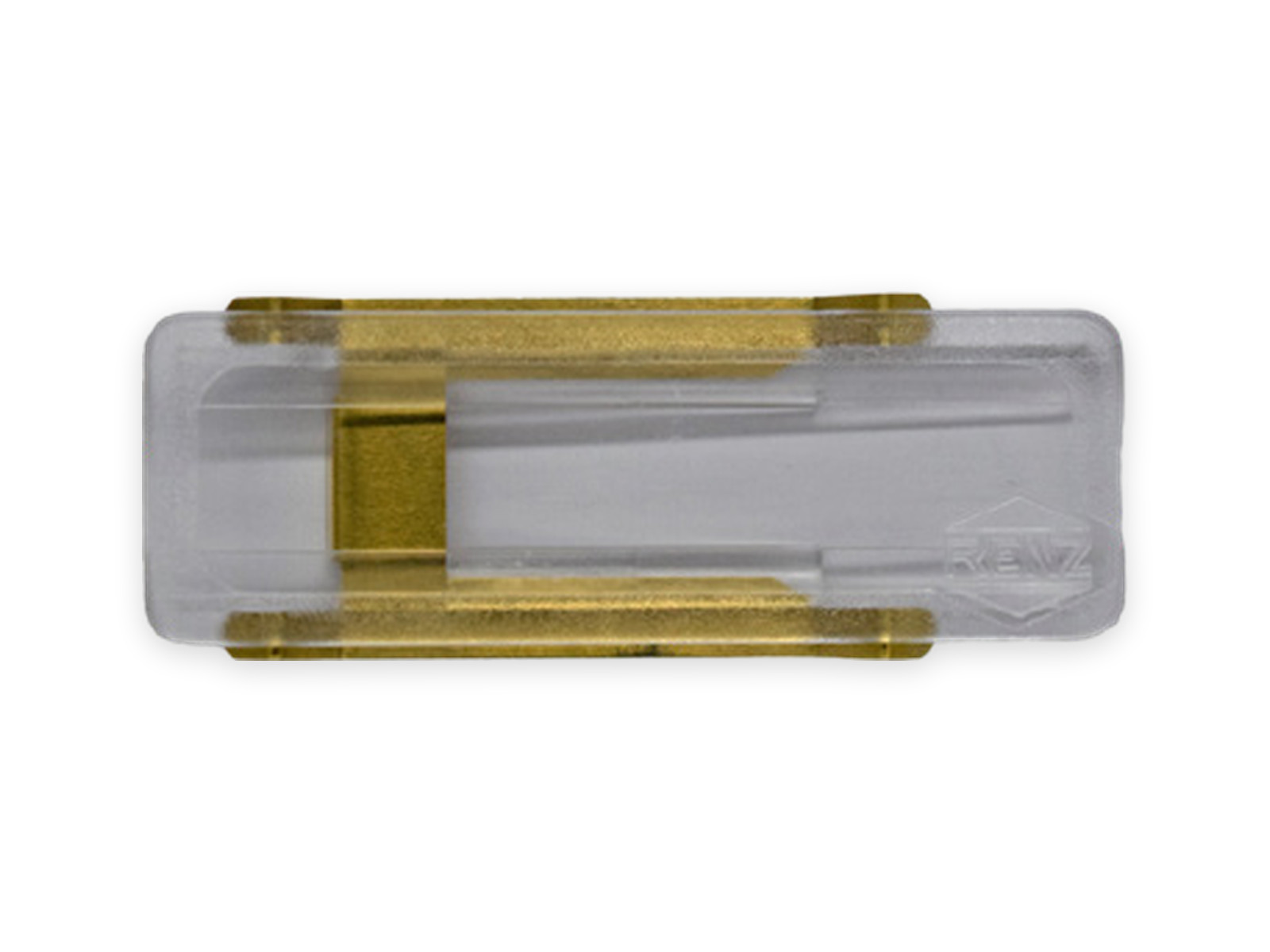 PLEXI RENZ Namensschild mit Feder, 64 x 19 mm / 65 x 22 mm